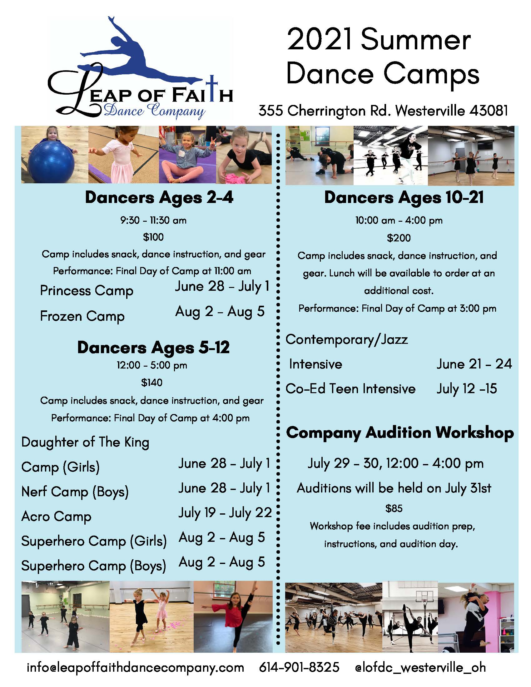 Summer Camps Leap Of Faith Dance Company